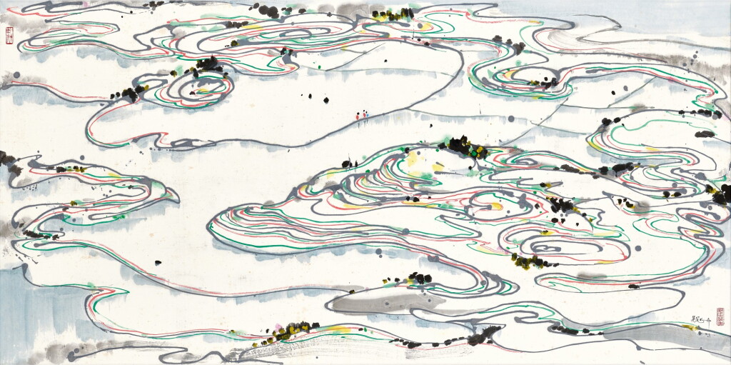 View full screen - View 1 of Lot 2523. Wu Guanzhong 吳冠中 | Paddy Fields 水田.