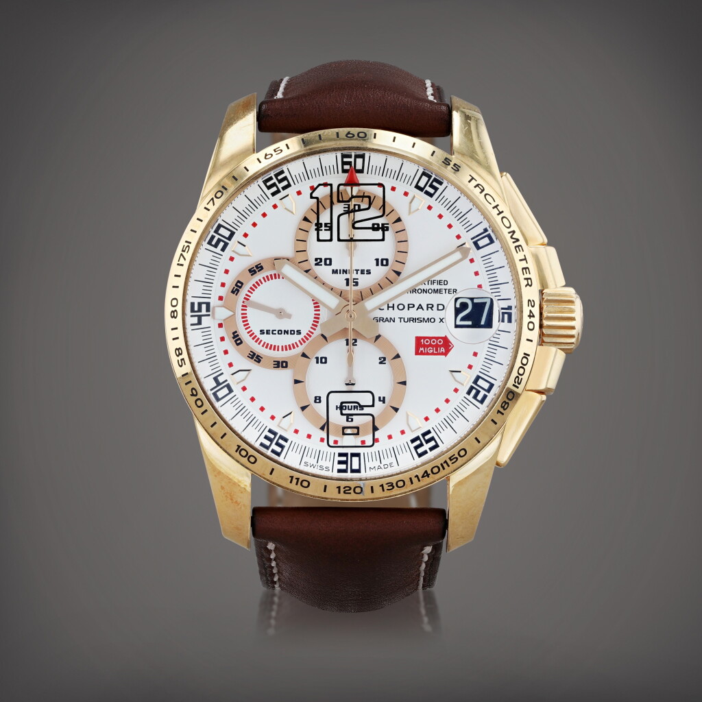 View full screen - View 1 of Lot 706. Mille Miglia Gran Turismo XL, limited edition, reference 1268 Montre bracelet chronographe en or rose avec date | Pink gold chronograph wristwatch with date Vers 2015 | Circa 2015.
