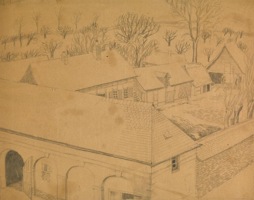 View full screen - View 1 of Lot 160. DORA CARRINGTON | STABLES AT A FRENCH CHATEAU, NORMANDY.