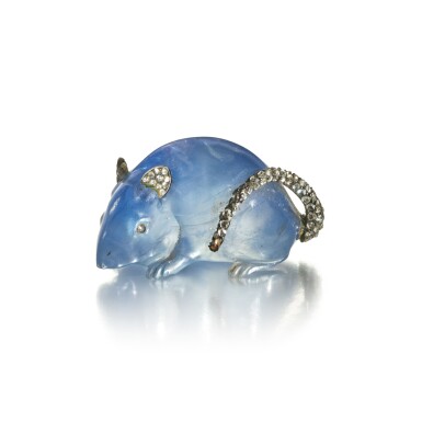 View full screen - View 1 of Lot 76. A Rare and Precious Fabergé Jewelled Sapphire Model of a Mouse, St Petersburg, Circa 1900.