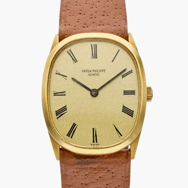 View full screen - View 1 of Lot 587. Reference 3546 Ellipse | A yellow gold wristwatch, Circa 1969.