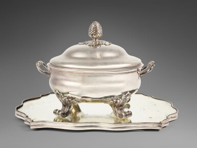 View full screen - View 1 of Lot 613. A Louis XVI Silver Tureen and Cover, Jean-Pierre Charpenat, Paris, 1780-89.