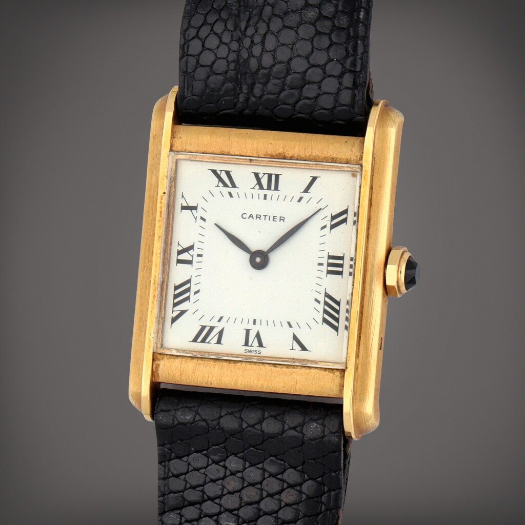 View full screen - View 1 of Lot 439. Tank A yellow gold wristwatch | Circa 1970.