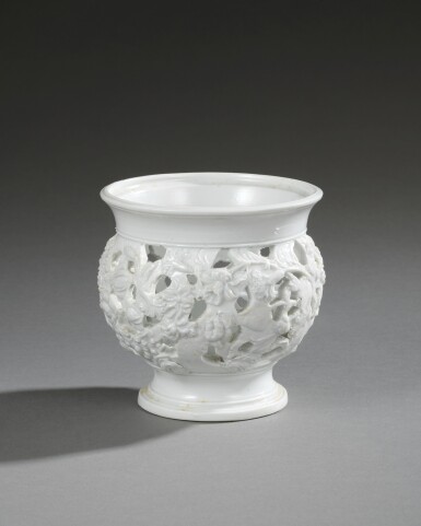 View full screen - View 1 of Lot 331. A Doccia white porcelain pierced vase, 1750.