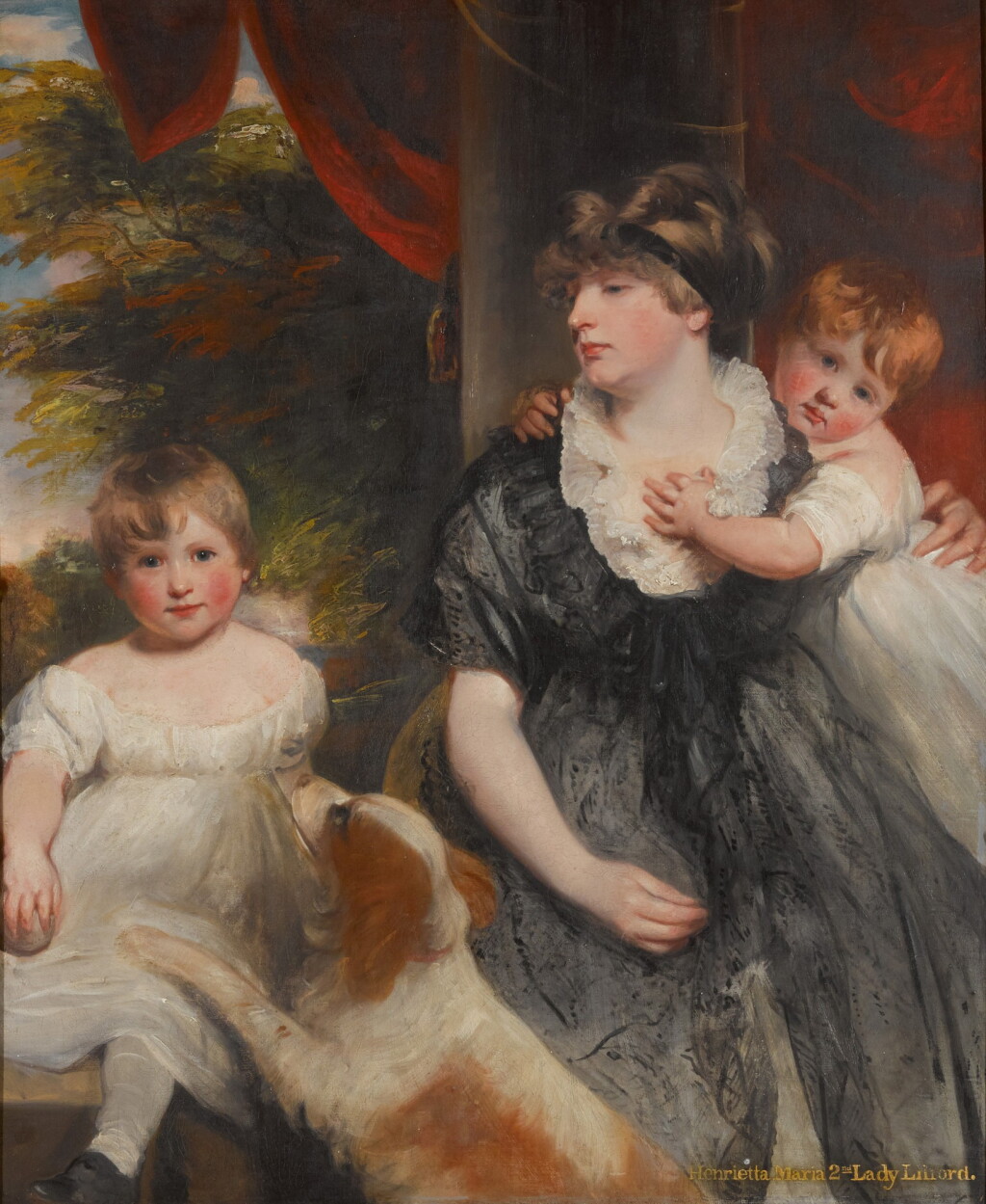 View full screen - View 1 of Lot 174. Henrietta Maria Vernon Atherton, 2nd Lady Lilford (d. 1820), of Atherton Hall, Leigh, with her two children.