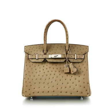 View full screen - View 1 of Lot 1126. Mousse Ostrich Birkin 30 Palladium Hardware, 2015 .