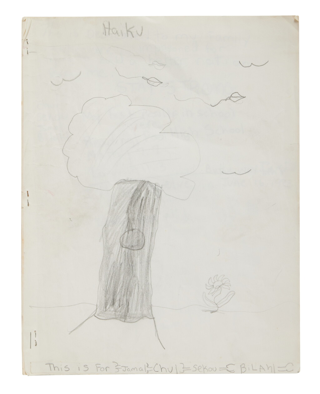 View full screen - View 1 of Lot 100. "Haiku", autograph manuscript signed ("Tupac ♥ Shakur, Future Freedom Fighter"), ca. spring 1983..