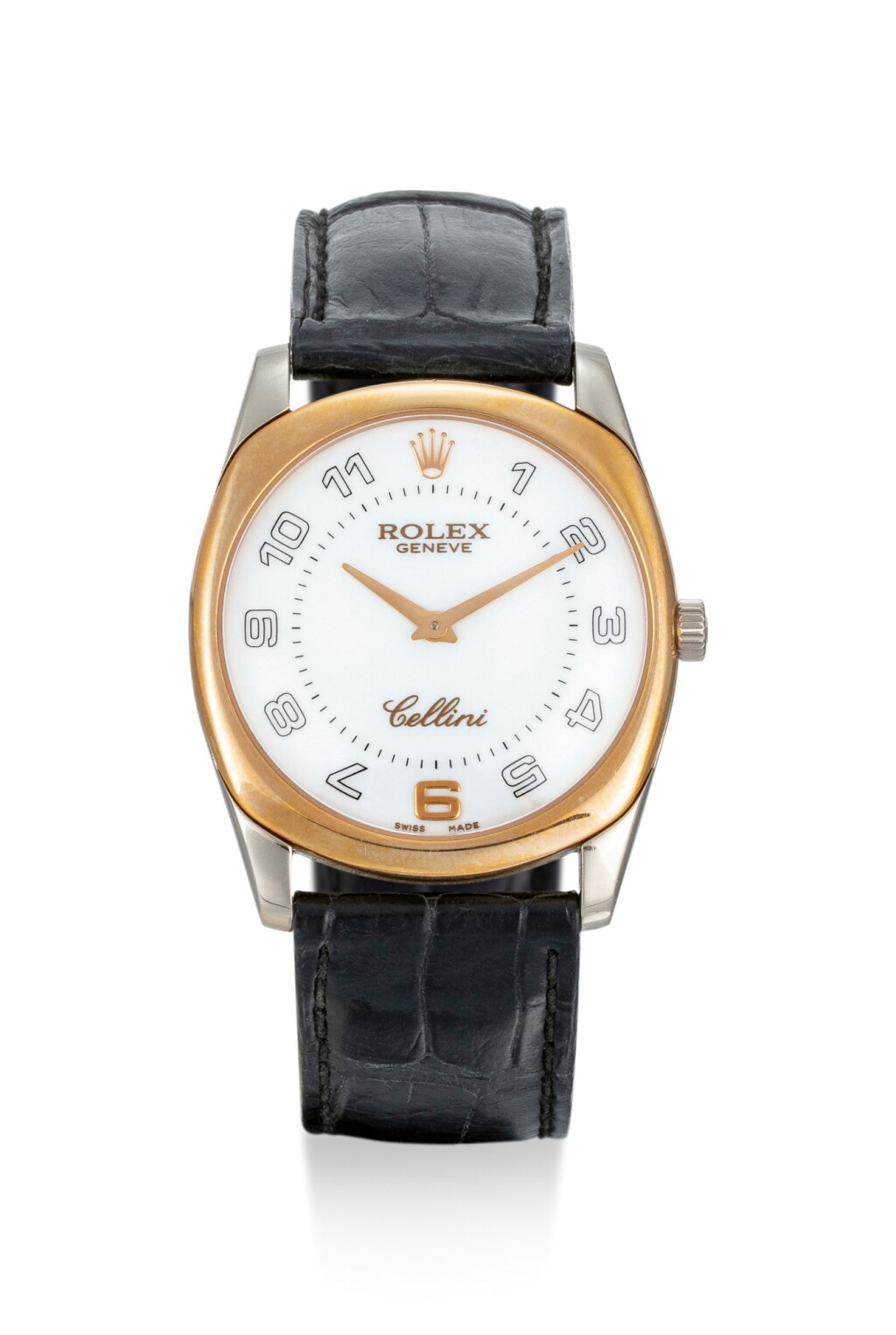 View full screen - View 1 of Lot 16. ROLEX | CELLINI, REFERENCE 4233, A TWO COLOUR GOLD WRISTWATCH WITH UNUSUAL DIAL, CIRCA 1999.