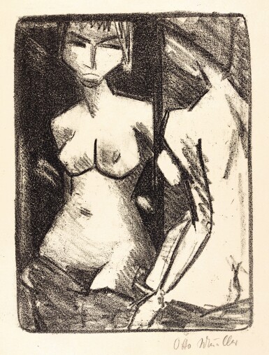 View full screen - View 1 of Lot 109. OTTO MUELLER | MÄDCHENAKT VOR DEM SPIEGEL (KARSCH 132).