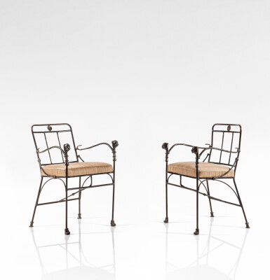 View full screen - View 1 of Lot 39. Pair of Têtes de Lionnes, second version armchairs, special commission.