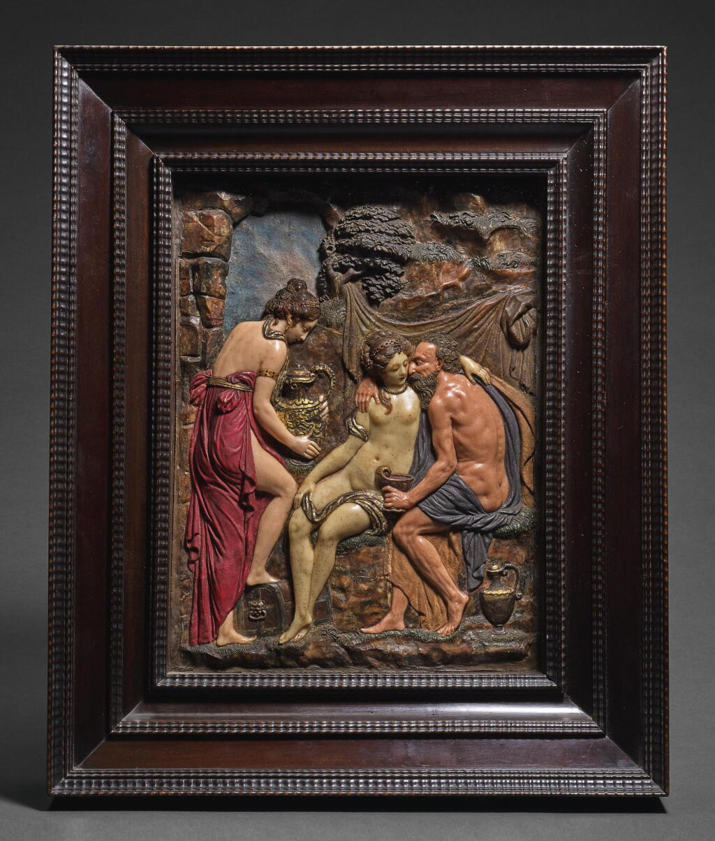 View full screen - View 1 of Lot 59. ATTRIBUTED TO DANIEL NEUBERGER THE YOUNGER (1621-1680), GERMAN, AUGSBURG, MID-17TH CENTURY | RELIEF WITH LOT AND HIS DAUGHTERS.
