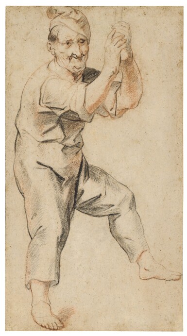 View full screen - View 1 of Lot 24. Study of a man holding a bell rope.