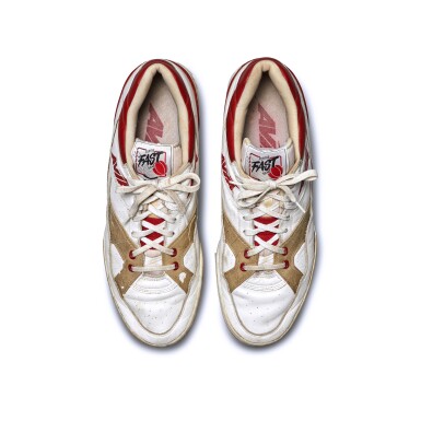 View full screen - View 1 of Lot 42. Scottie Pippen Rookie Season Worn and Dual Signed Avia 855 | Size 15.