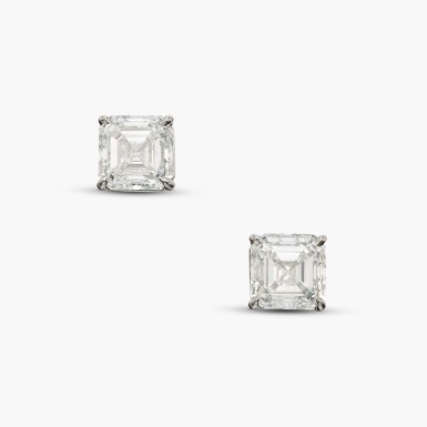 View full screen - View 1 of Lot 5. Pair of Diamond Earrings .