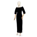 Haute Couture Black Silk-Velvet Evening Gown, early 1960s