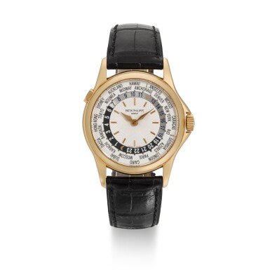 View full screen - View 1 of Lot 345. PATEK PHILIPPE | WORLD-TIME, REF 5110R, PINK GOLD WORLD-TIME WRISTWATCH, CIRCA 2002.