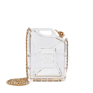 View full screen - View 1 of Lot 1123. Limited Edition Clear Lucite Dubai by Night Gas Tank Pale Gold Hardware, 2015.