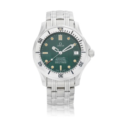 View full screen - View 1 of Lot 8043. Seamaster "Jacques Mayol", Reference 2553.41.00 | A limited edition stainless steel wristwatch with date and bracelet, Circa 1996 | 歐米茄 | 海馬系列 "Jacques Mayol" 型號2553.41.00 | 限量版精鋼鏈帶腕錶,備日期顯示,約1996年製.