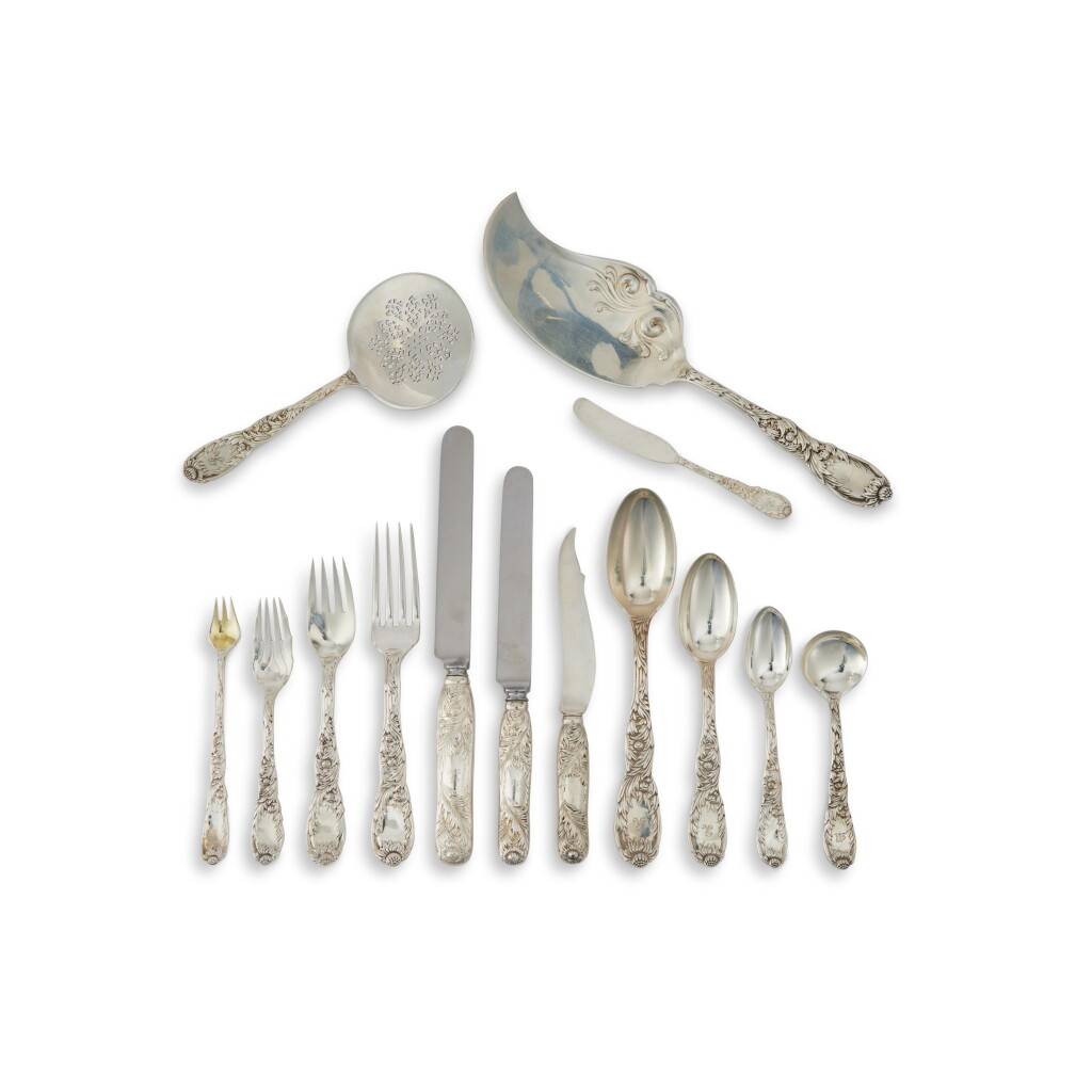 View full screen - View 1 of Lot 1146. An Assembled American Silver 'Chrysanthemum' Pattern Flatware Set, Tiffany & Co., New York, Late 19th Century.