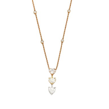 View full screen - View 1 of Lot 636. Coloured Diamond and Diamond Pendant Necklace | 彩色鑽石 配 鑽石 項鏈.