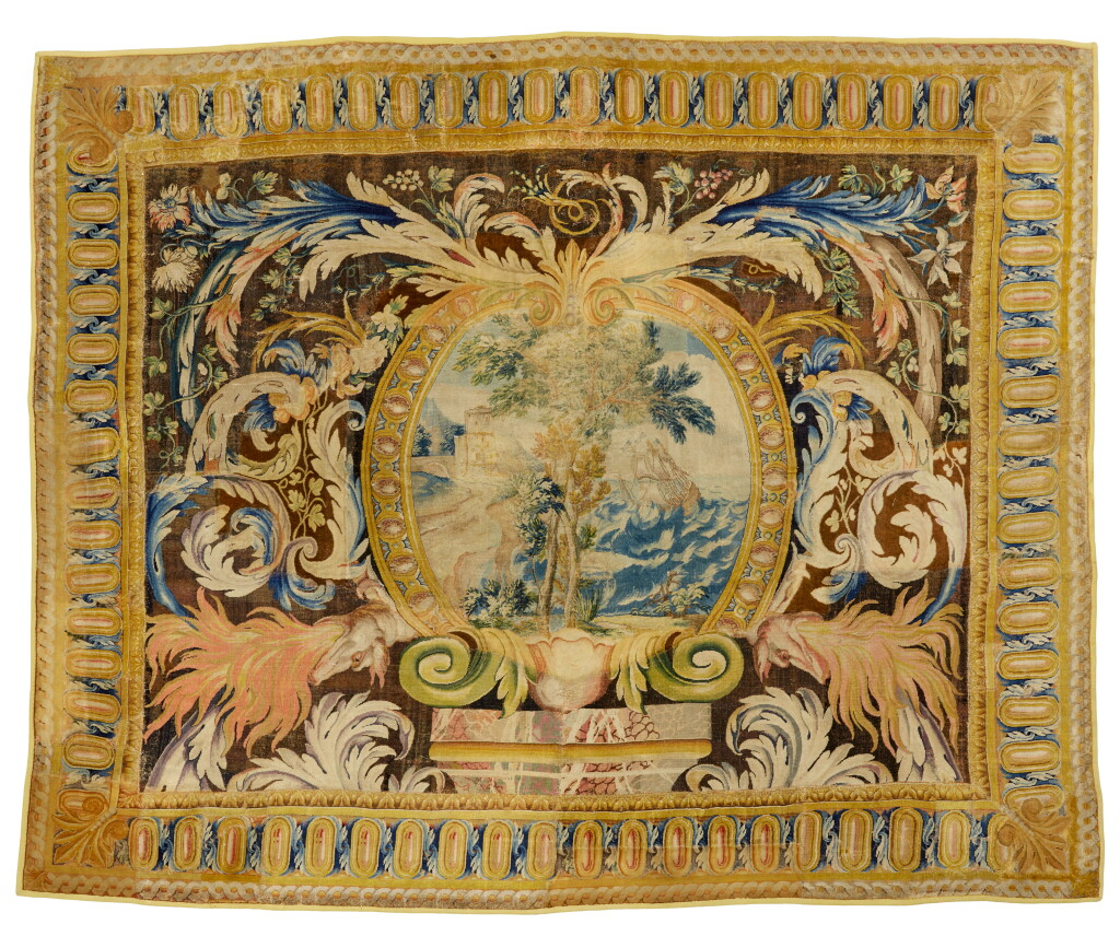View full screen - View 1 of Lot 48. A Royal Louis XIV Savonnerie Fragmentary Carpet, Circa 1668-1688.