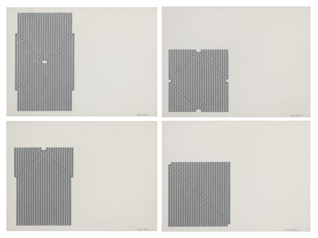 View full screen - View 1 of Lot 18. FRANK STELLA | SIX MILE LOWER; AVERROES; LUIS MIGUEL DOMINGUIN; AND KINGSBURY RUN (AXSOM 33-34, 36 AND 38).