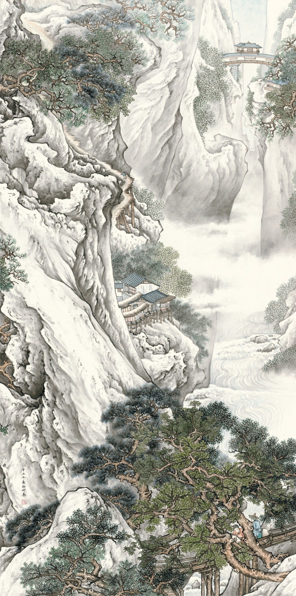 View full screen - View 1 of Lot 3176. 徐妍蓁 松巖策蹇圖 | Hsu Yen-chen, Riding Donkey in Pine Hill.