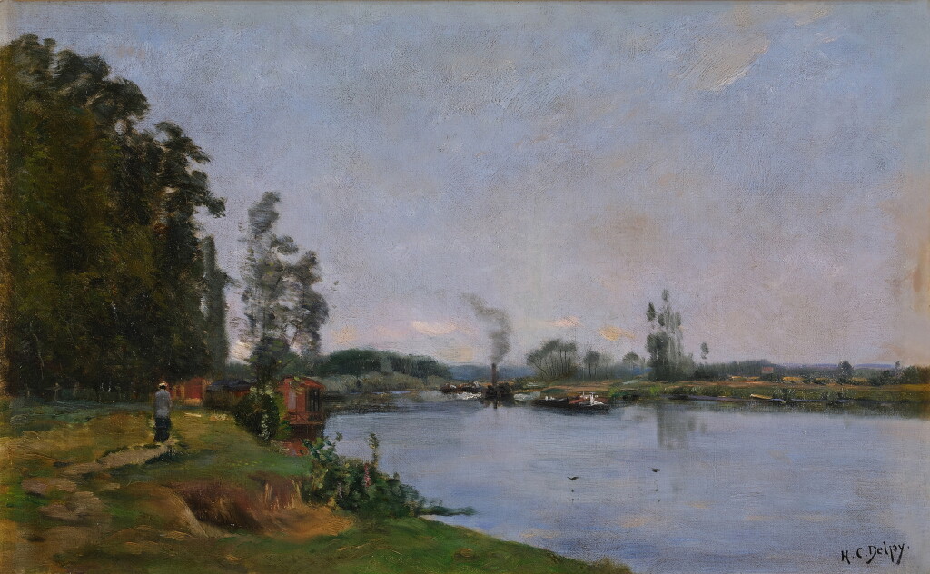 View full screen - View 1 of Lot 39. River Landscape with Figure.