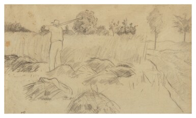 View full screen - View 1 of Lot 83. Sold Without Reserve | CAMILLE PISSARRO | LA RÉCOLTE DE FOIN.