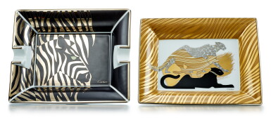 View full screen - View 1 of Lot 9136. A PORCELAIN CIGAR ASHTRAY, AND A PORCELAIN PLATE, CARTIER | 雪茄煙灰缸, 及 瓷碟, 卡地亞(Cartier).