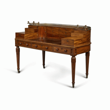 View full screen - View 1 of Lot 69. A Regency Mahogany and Ebonised Carlton House Desk, Circa 1805.