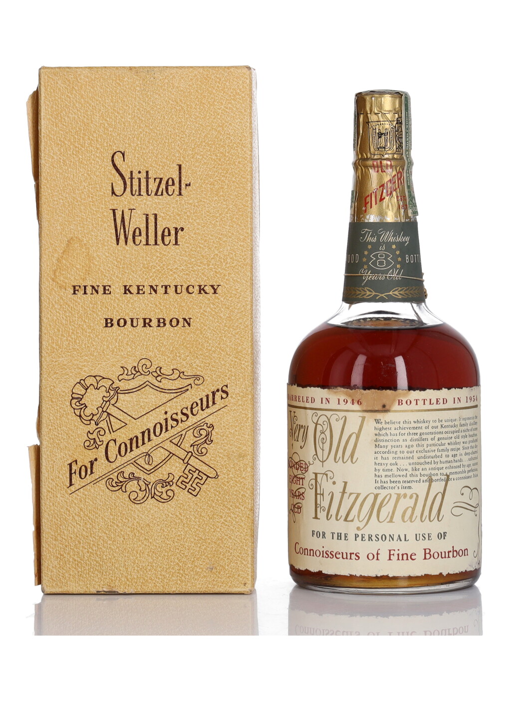 View full screen - View 1 of Lot 155. Very Old Fitzgerald 8 Year Old 100 Proof 1946 (1 Bottle 4/5 Quart).