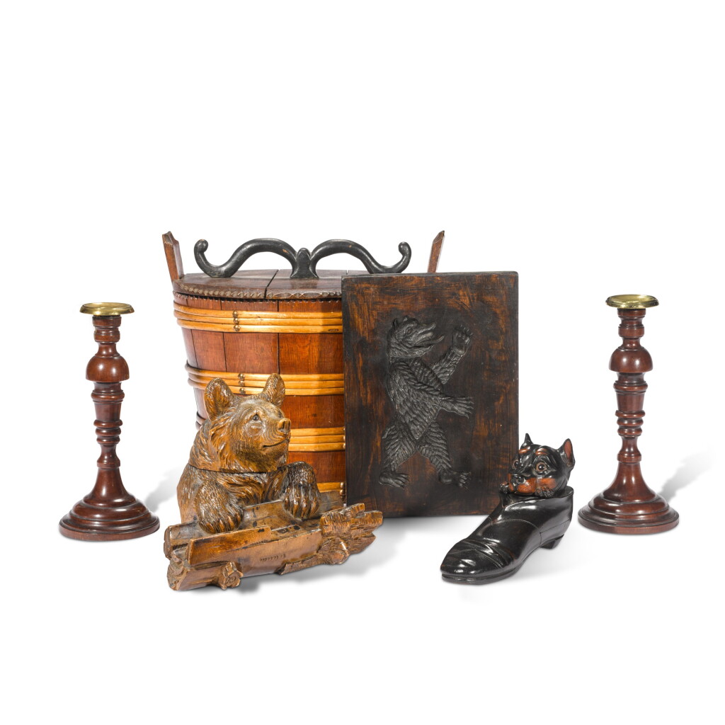 View full screen - View 1 of Lot 170. Carved and turned wooden objects from the desk of Stanley J Seeger, late 19th/early 20th century.