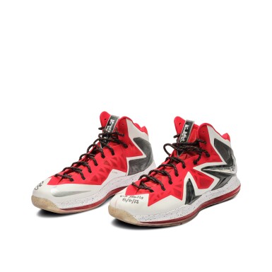 View full screen - View 1 of Lot 29. LeBron James Miami Heat 2013 NBA Playoffs Game Worn & Signed Sneakers.