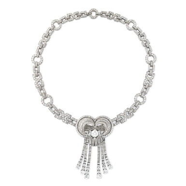 View full screen - View 1 of Lot 734. Collier diamants | Diamond necklace.