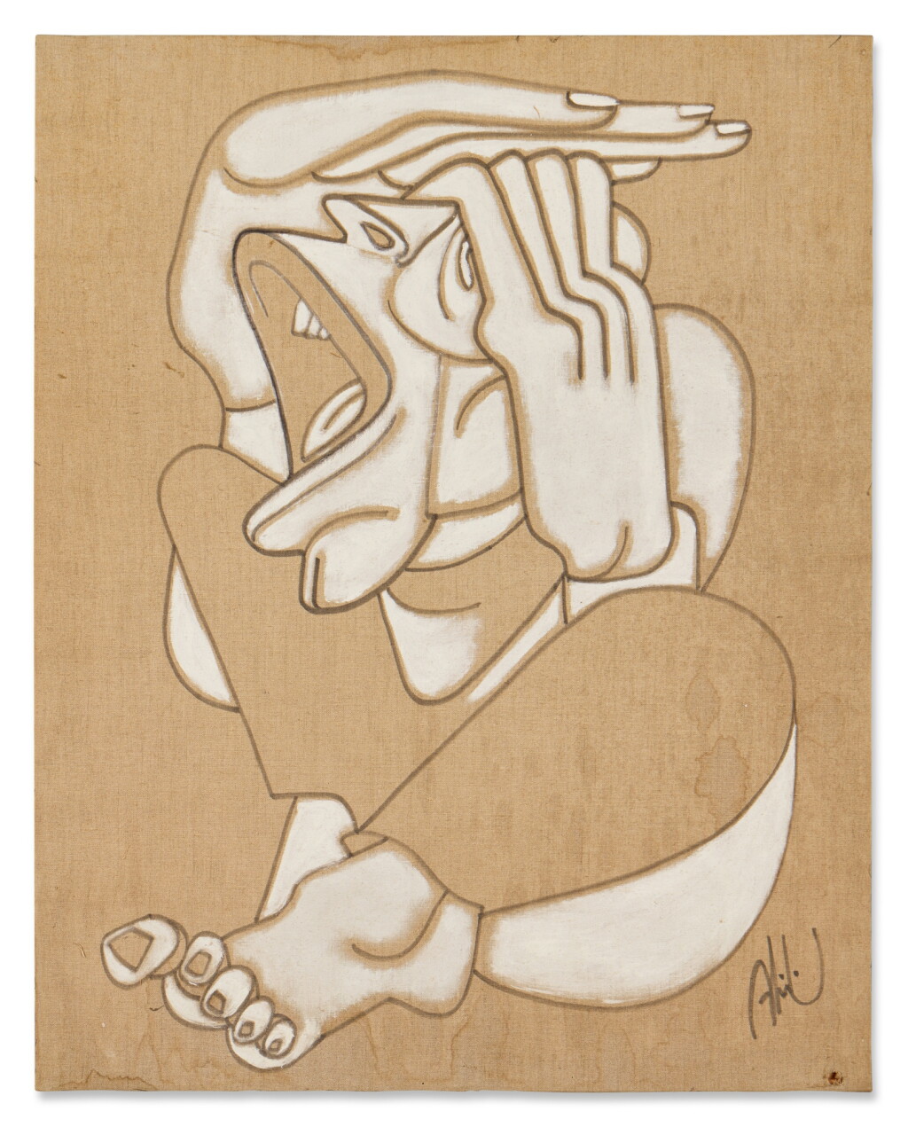 View full screen - View 1 of Lot 246. Crouching Figure.
