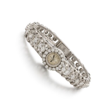 View full screen - View 1 of Lot 338. Diamond wristwatch, 1950s.