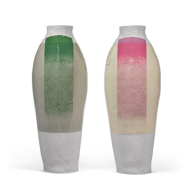 View full screen - View 1 of Lot 12. Two unique vases, from the Coloured Vases series 3.