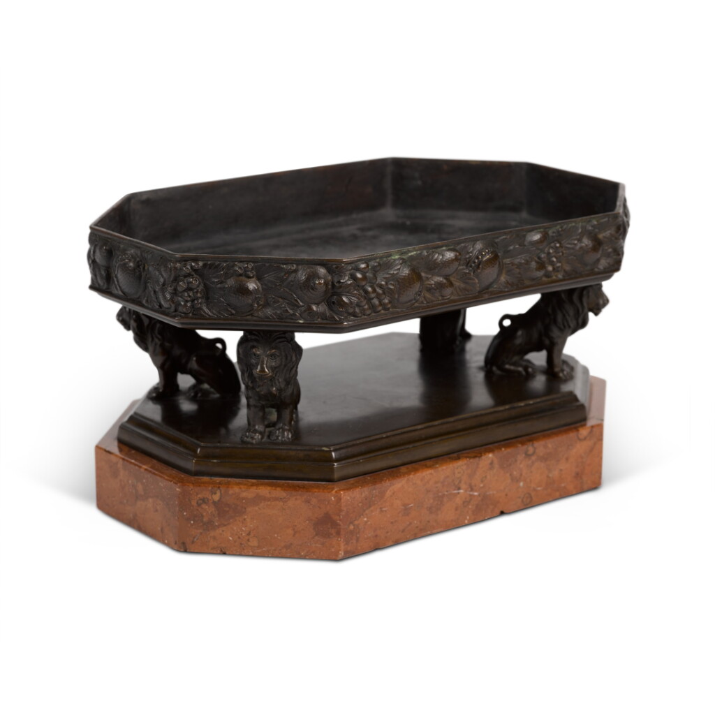View full screen - View 1 of Lot 1594. An Italian Bronze and Marble Octangular Centerpiece, Second Half 19th Century.