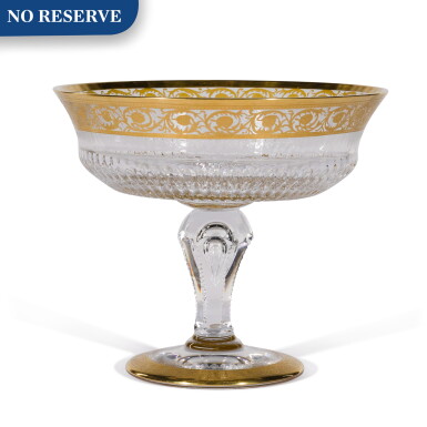 View full screen - View 1 of Lot 15. Four Saint Louis thistle-pattern pedestal bowls, modern.