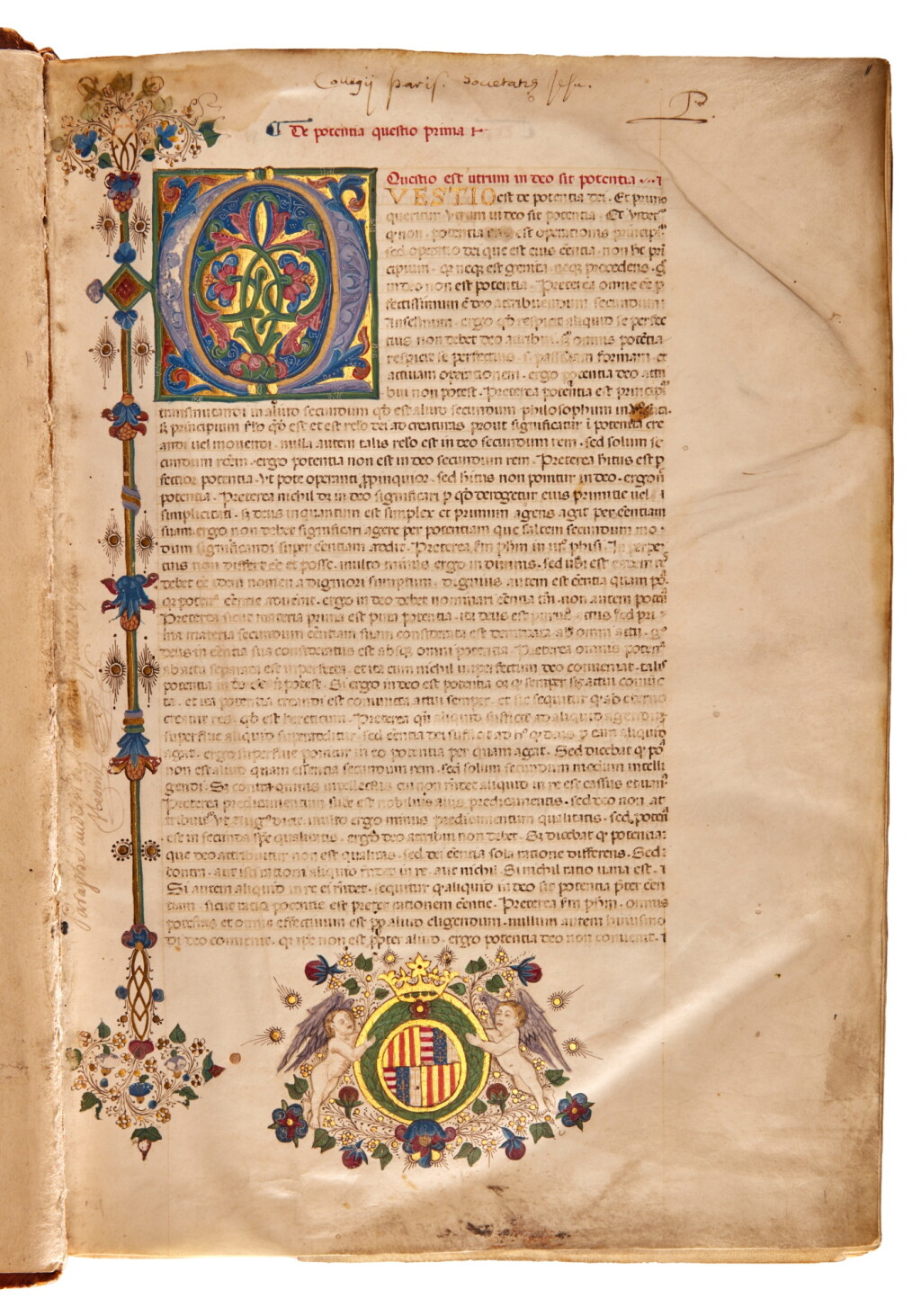 View full screen - View 1 of Lot 19. Thomas Aquinas | Quaestiones de potentia dei. Quaestiones de malo | Italy, Naples | 30 December 1480.