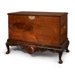 AN IRISH GEORGE II MAHOGANY CHEST ON STAND, MID-18TH CENTURY