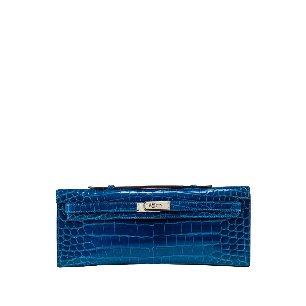View full screen - View 1 of Lot 1031. Bleu Roi Shiny Niloticus Crocodile Kelly Cut Palladium Hardware, 2011.