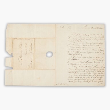 View full screen - View 1 of Lot 109. Benjamin Franklin | A recommendation betrayed … and eventually redeemed.