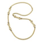 Gold, sapphire and diamond sautoir