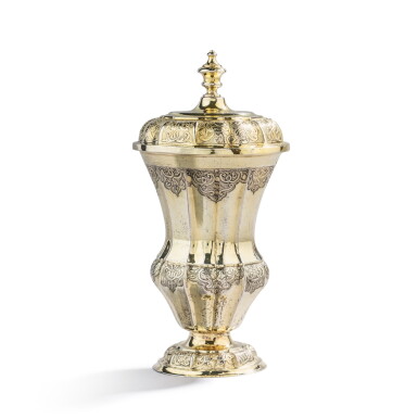 A German silver-gilt covered beaker, by Christian Wilhelm Kroll, Dresden, probably 1739