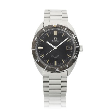 View full screen - View 1 of Lot 8231. Seamaster 120, Reference 166.027 | A stainless steel wristwatch with date and bracelet, Circa 1966 | 歐米茄 | 海馬系列120 型號166.027 | 精鋼鏈帶腕錶,備日期顯示,約1966年製.