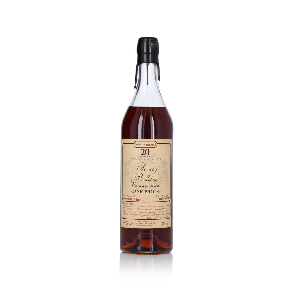 View full screen - View 1 of Lot 624. Society of Bourbon Connoisseurs Cask Proof 20 Year Old 56.1 abv 1980 (1 BT 75cl).