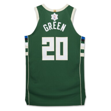 View full screen - View 1 of Lot 42. A.J. Green 'Christmas Day' Milwaukee Bucks 2023-2024 Game Worn Icon Edition Jersey.