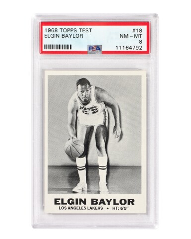 View full screen - View 1 of Lot 22. 1968 Topps Test Issue #18 Elgin Baylor - PSA 8.